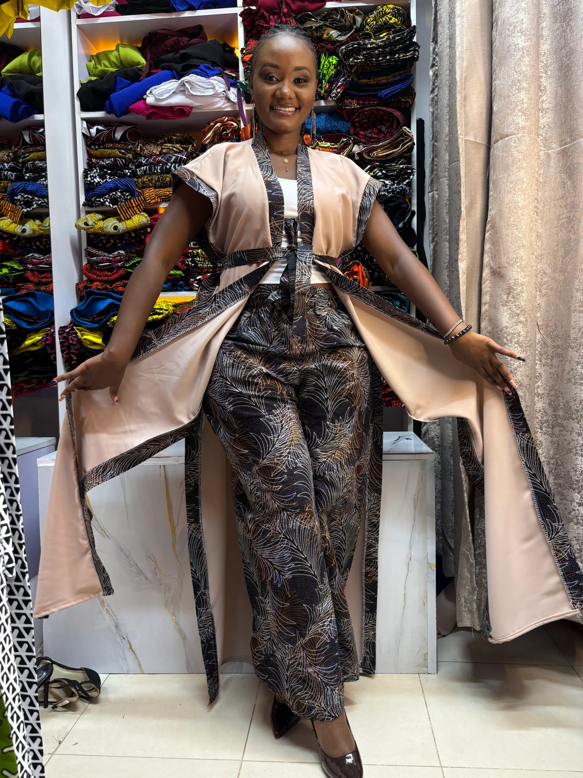 Mimosa Muse Kimono & Palazzo Set - Noir