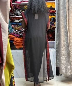 Ankara-Trim Chiffon Kimono
