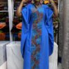 Ocean Blue Ankara-Panel Kaftan
