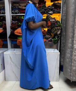 Ocean Blue Ankara-Panel Kaftan
