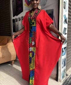 Crimson Carnival Ankara Kaftan