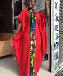 Crimson Carnival Ankara Kaftan