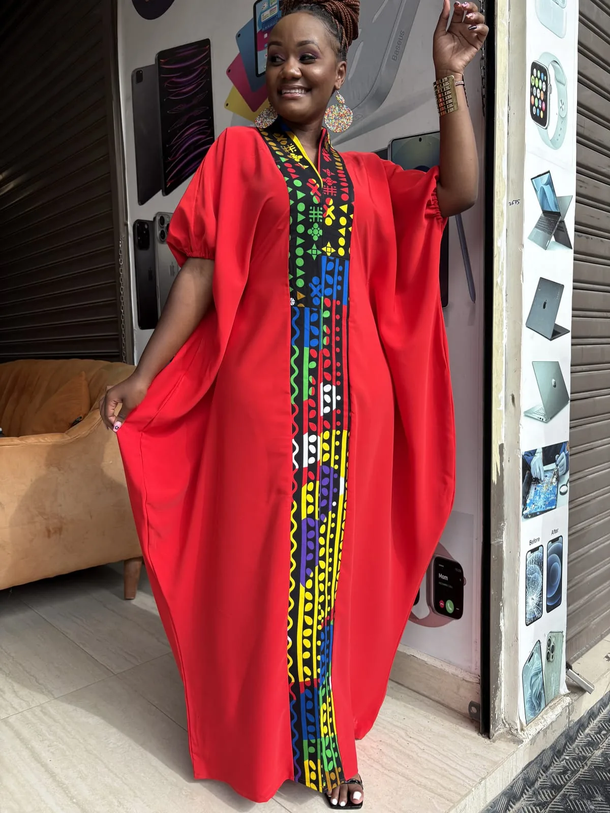Crimson Carnival Ankara Kaftan