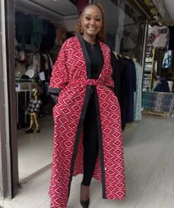 Crimson Mosaic Kimono Cover