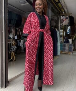 Crimson Mosaic Kimono Cover