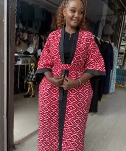 Crimson Mosaic Kimono Cover