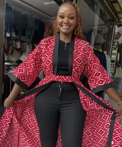 Crimson Mosaic Kimono Cover