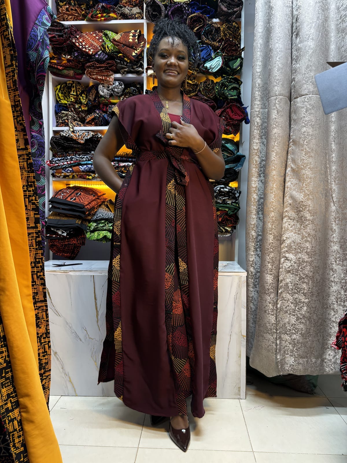 Maroon Heritage Kimono & Palazzo Set