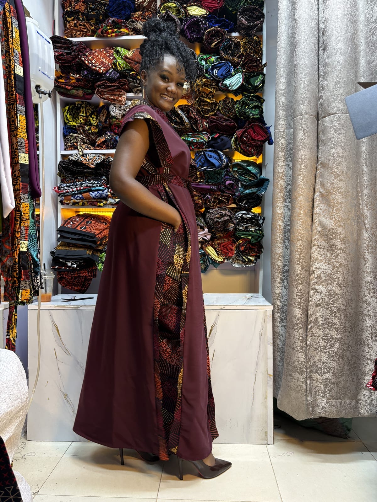 Maroon Heritage Kimono & Palazzo Set