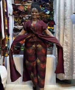 Maroon Heritage Kimono & Palazzo Set