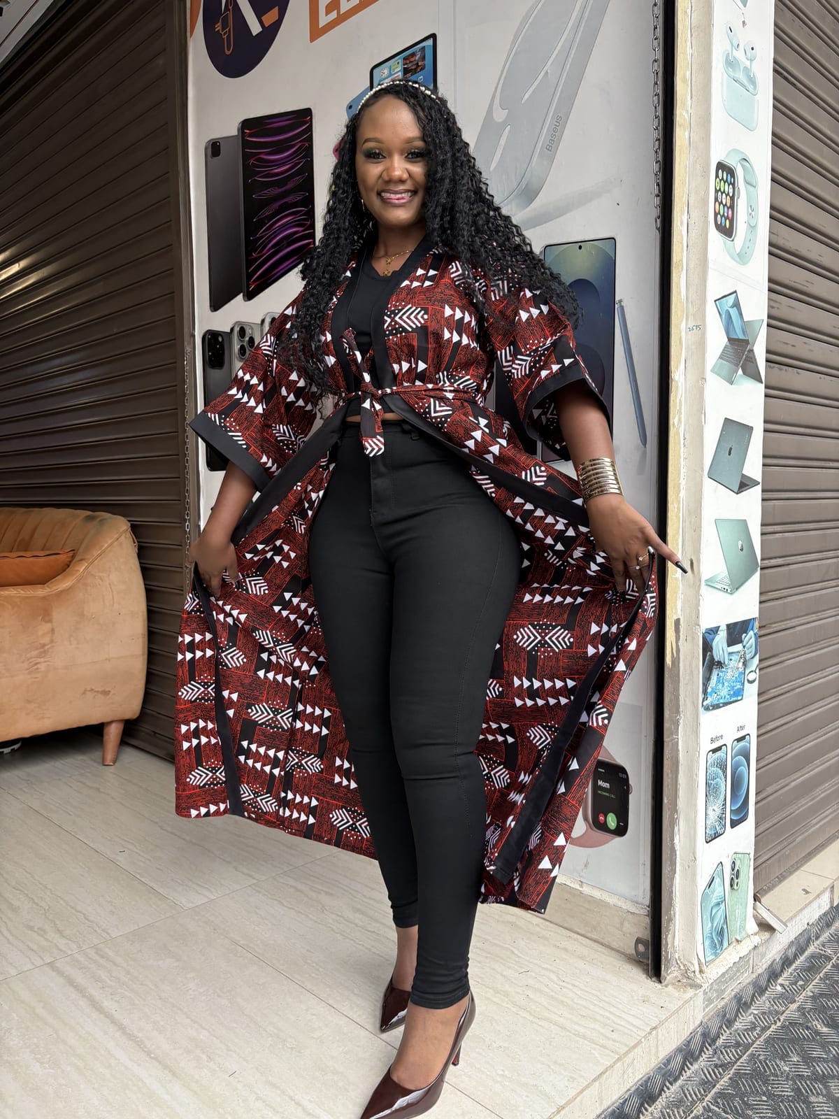 Maroon Uhuru Kimono Cover