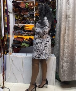 Monochrome Poise Shift Dress