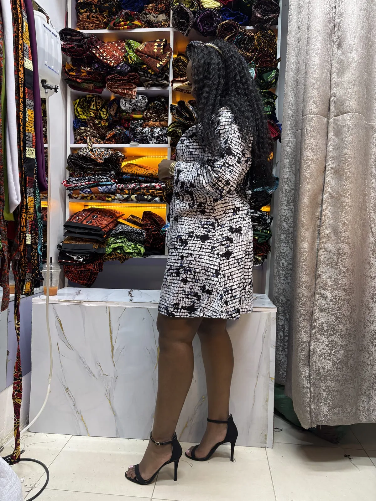 Monochrome Poise Shift Dress