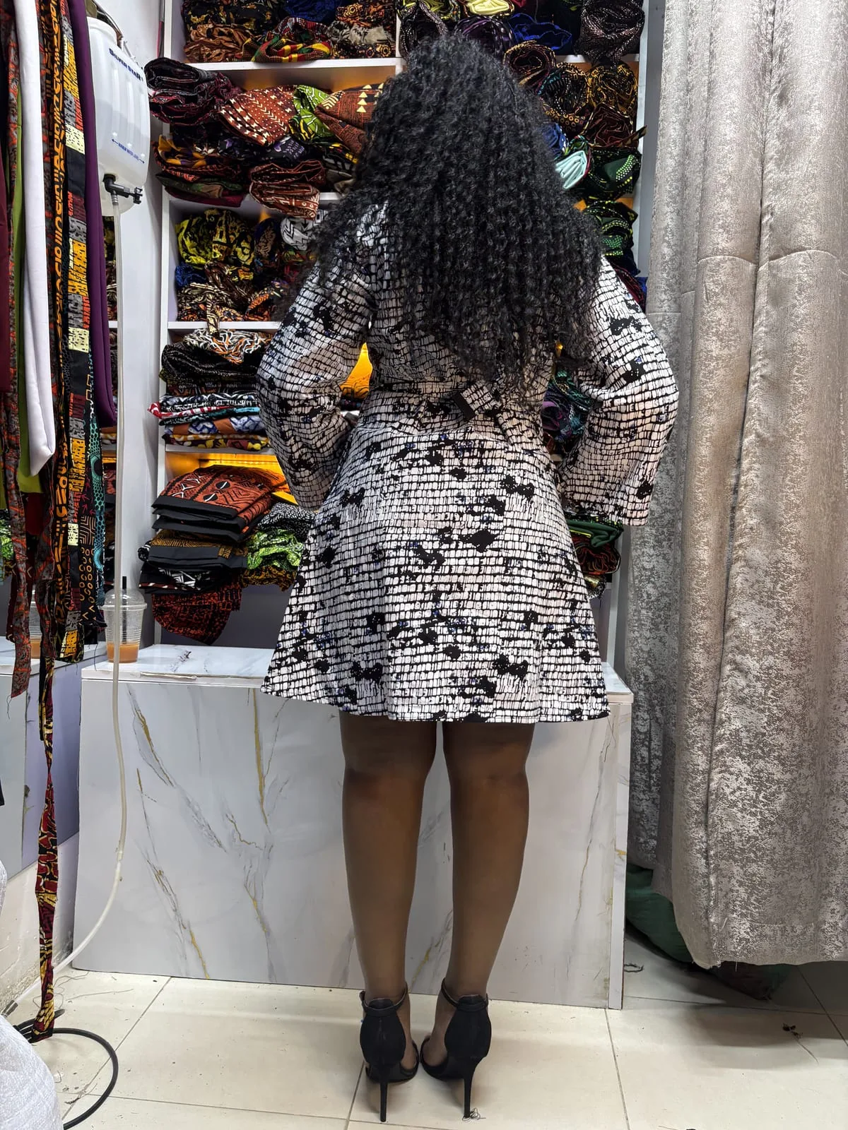 Monochrome Poise Shift Dress
