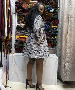 Monochrome Poise Shift Dress