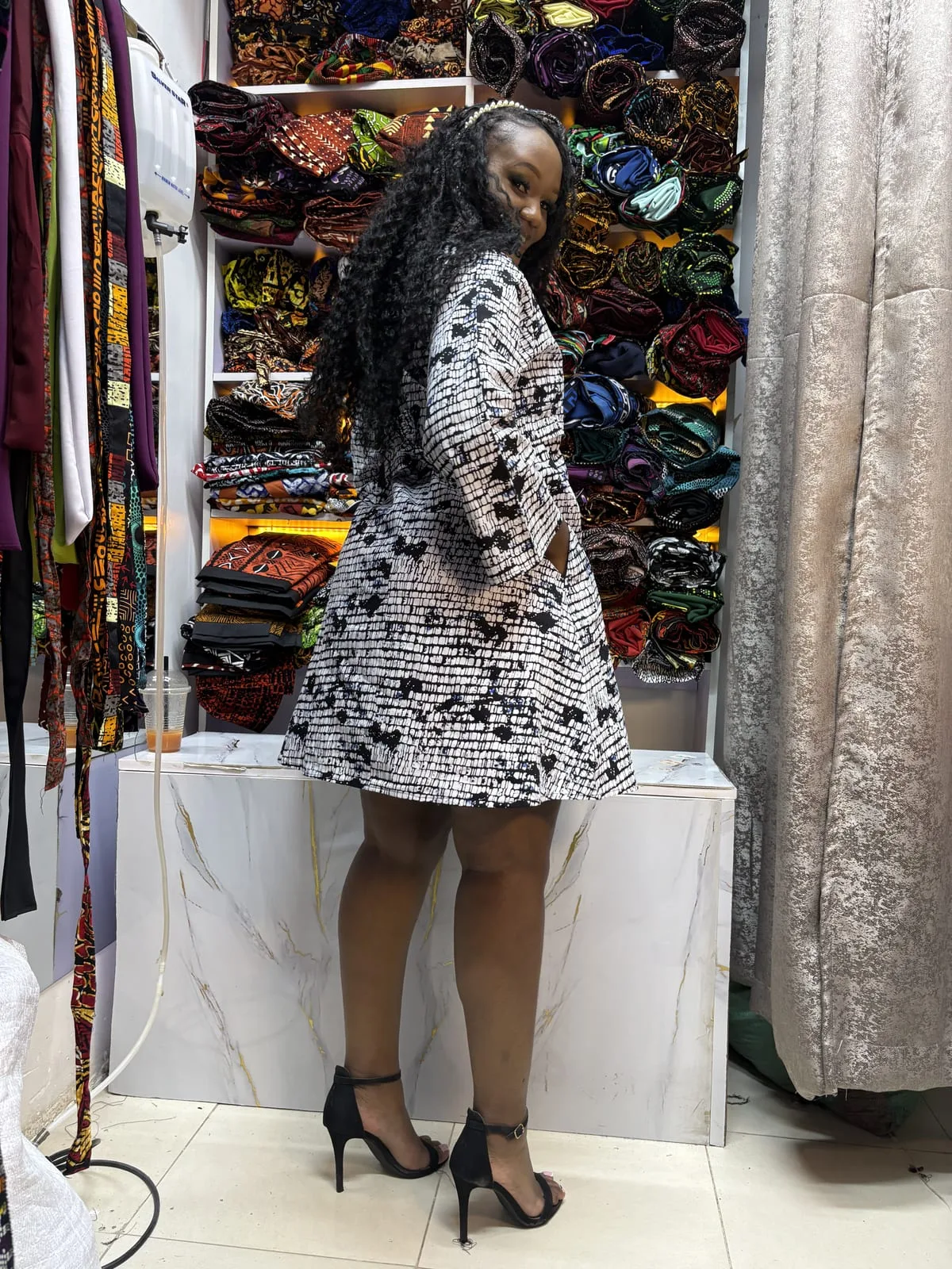 Monochrome Poise Shift Dress