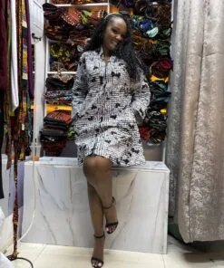 Monochrome Poise Shift Dress
