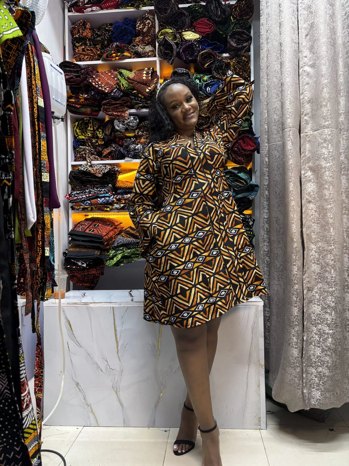 Golden Rhythm Shift Dress