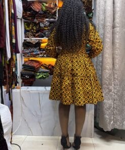 Golden Ovals Ankara Skater Dress