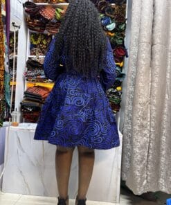 Royal Wave Ankara Skater Dress