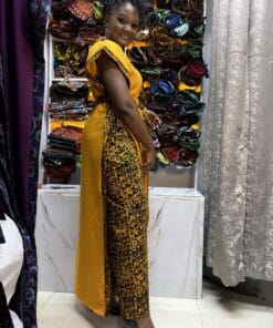 Golden Harmony Kimono & Palazzo Set
