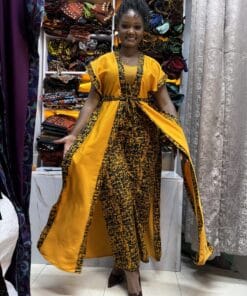 Golden Harmony Kimono & Palazzo Set