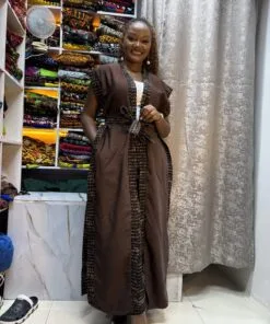 Cocoa Heritage Kimono & Palazzo Set