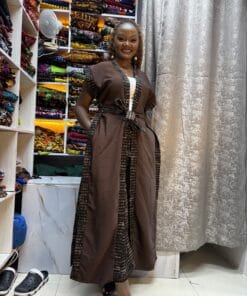 Cocoa Heritage Kimono & Palazzo Set