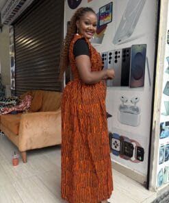 Tangerine Stripe Elastic-Back Kimono