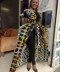Carnival Glyph Elastic-Back Kimono