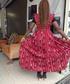 Scarlet Bogolan Elastic-Back Kimono