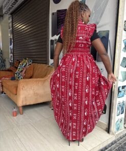 Scarlet Bogolan Elastic-Back Kimono