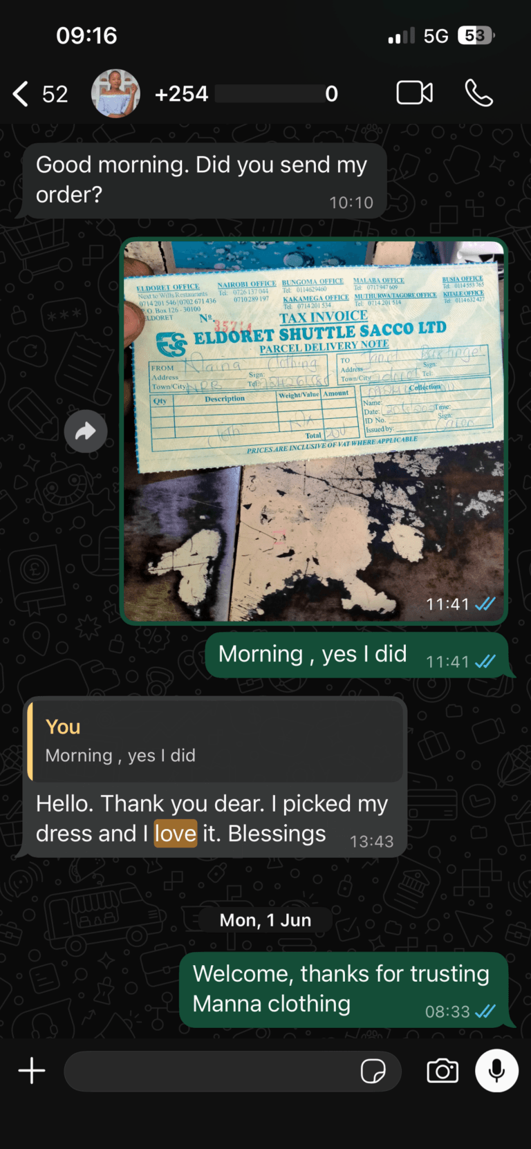 WhatsApp review from Janet