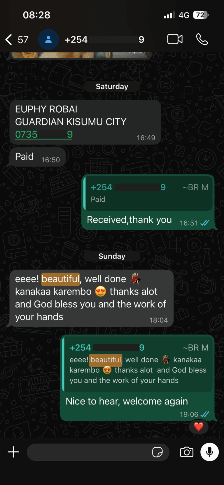 WhatsApp review from Euphy