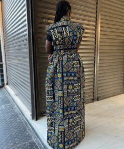 Cobalt Mosaic Maxi Kimono Cover-Up